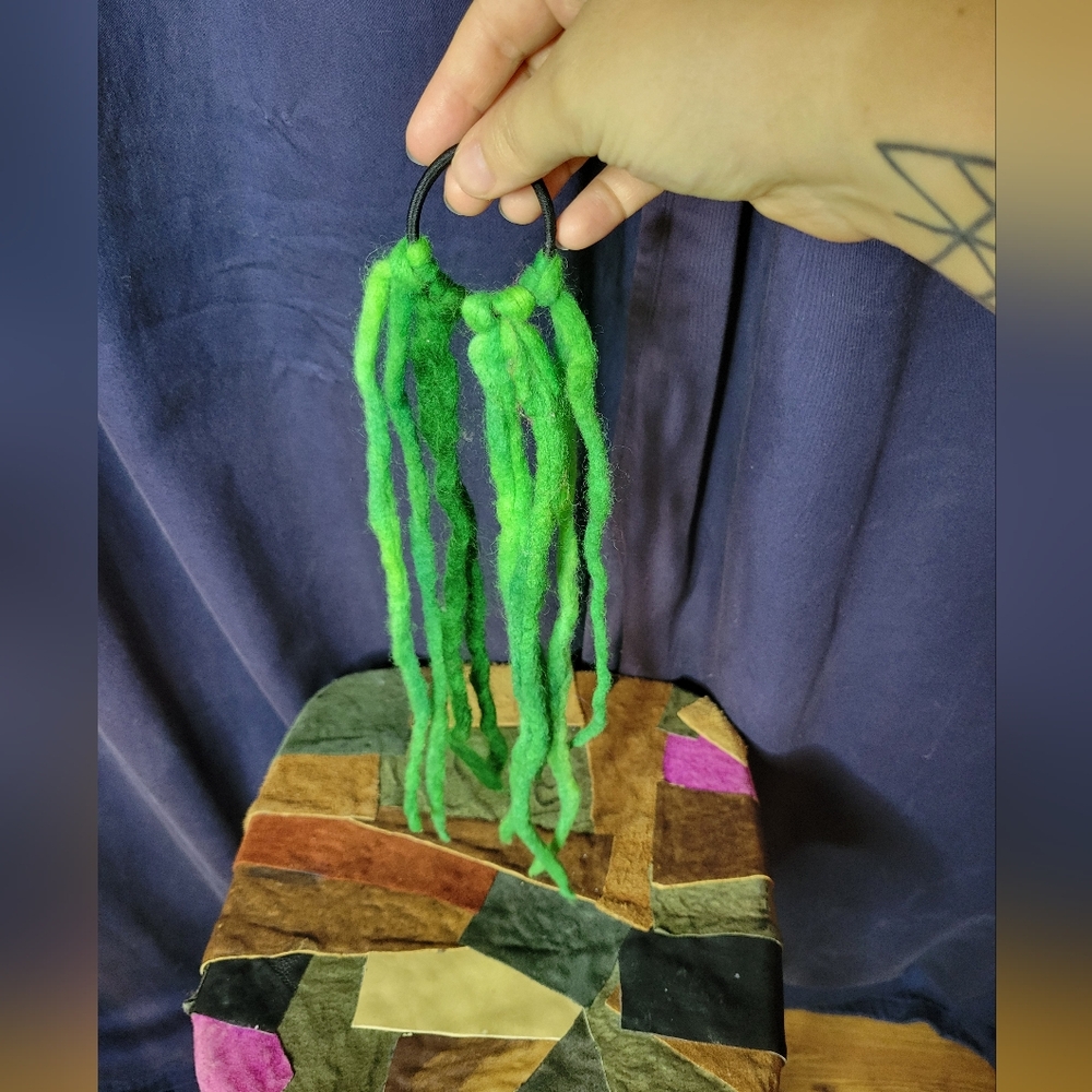Neon Green Cyber Punk Wool Dreads